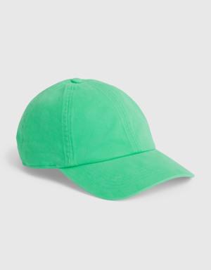 100% Organic Cotton Washed Baseball Hat green