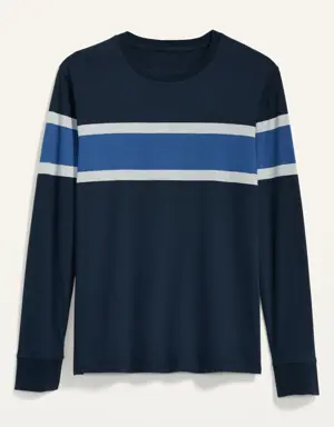 Soft-Washed Center-Stripe Long-Sleeve T-Shirt for Men blue