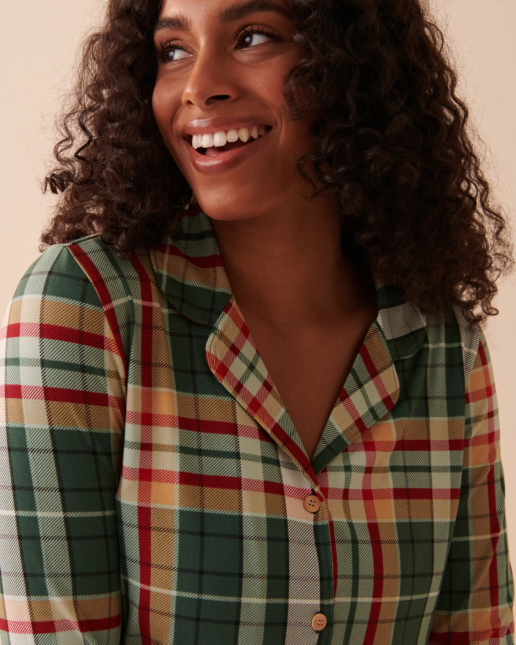 La Vie en Rose Super Soft Plaid Button-down Shirt. 3