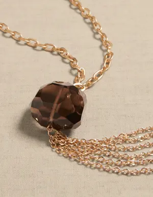 Grand Crystal Tassel Necklace &#124 Aureus + Argent brown