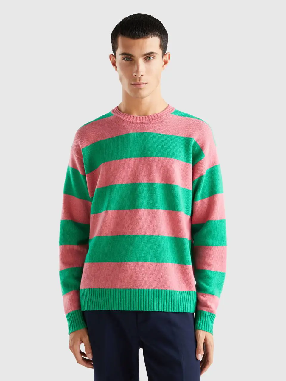 Benetton sweater with two-tone stripes. 1