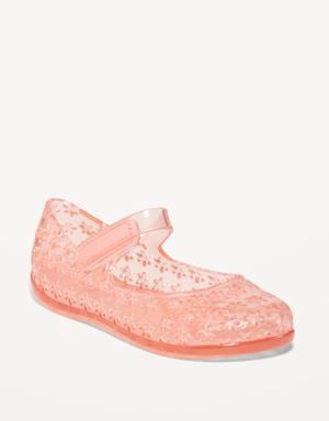 Glitter-Jelly Mary-Jane Flats for Toddler Girls pink