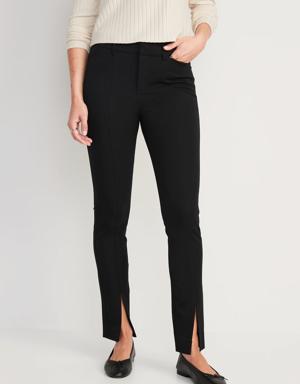 High-Waisted Split-Front Pixie Skinny Pants for Women black