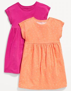 Old Navy Fit & Flare Printed Jersey Dress 2-Pack for Toddler Girls multi