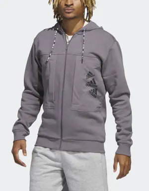 Adidas Essentials BrandLove Fleece Full-Zip Hoodie