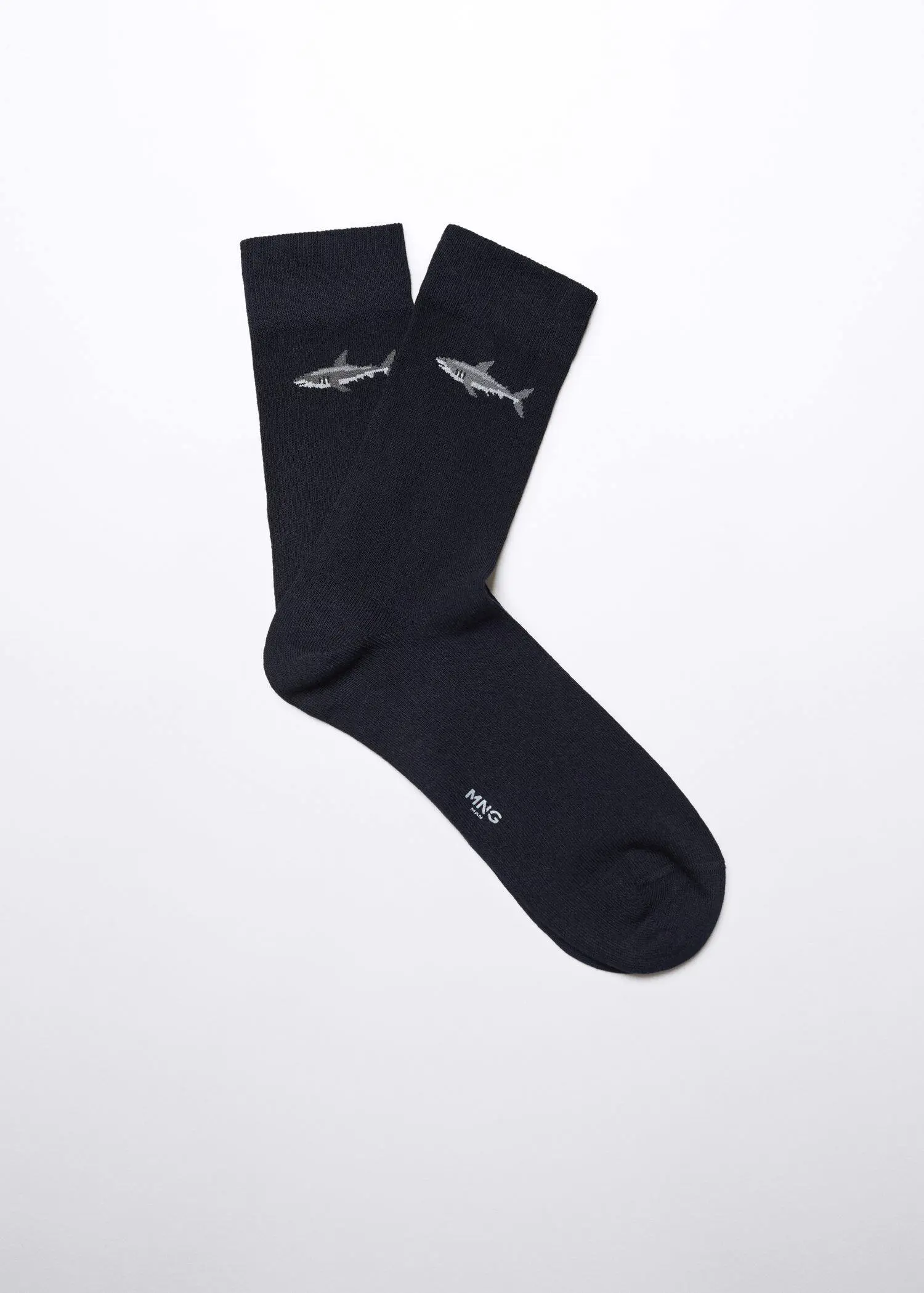 Mango Köpekbalığı işlemeli pamuklu çorap. 1