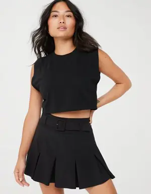 By Aerie Real Me Belted Pleated Skort