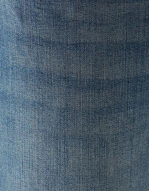 Ada Gölgeli Mavi Vintage Jean Pantolon
