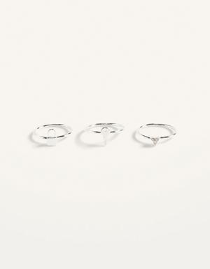 Real Silver-Plated Rings Variety 3-Pack for Women silver