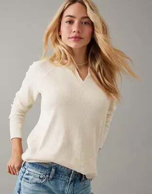 American Eagle Oversized Long-Sleeve Plush Tee. 1 American Eagle Oversized Long-Sleeve Plush Tee. 1