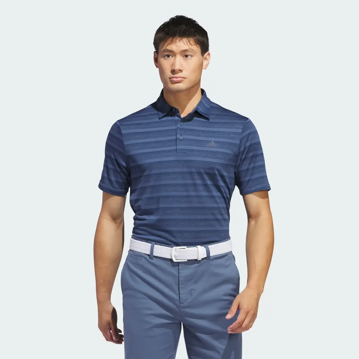 Adidas Two-Color Striped Polo Shirt. 2