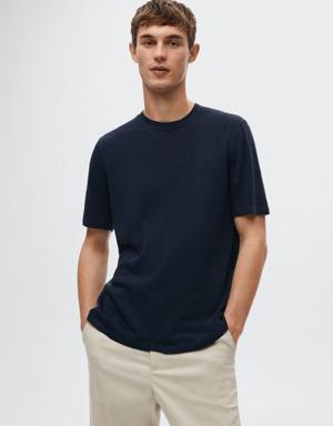 Mango Knitted linen T-shirt