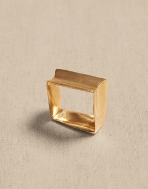 Modern Square Ring Brass &#124 Aureus + Argent gold
