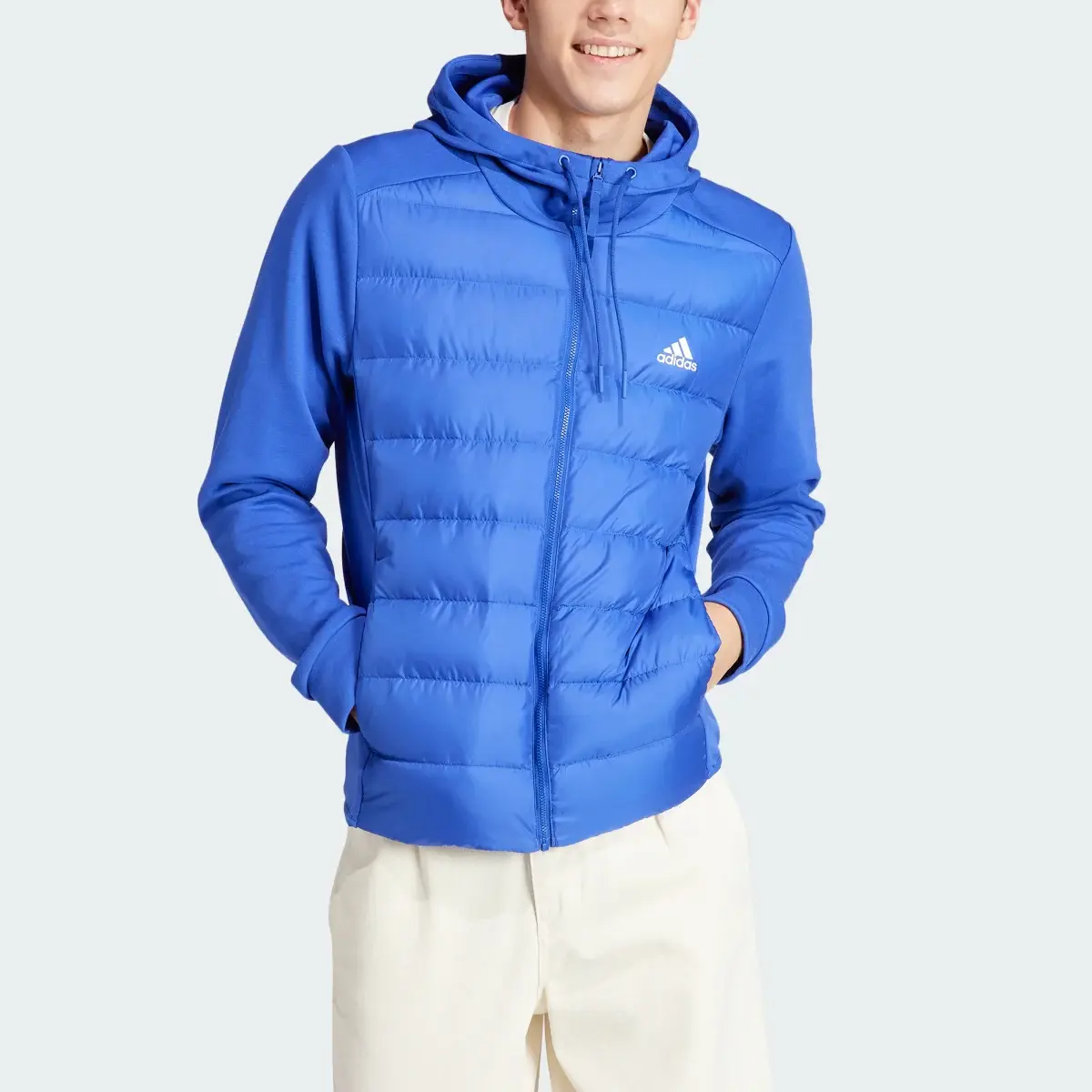 Adidas Essentials Hybrid Down Hooded Jacket. 1