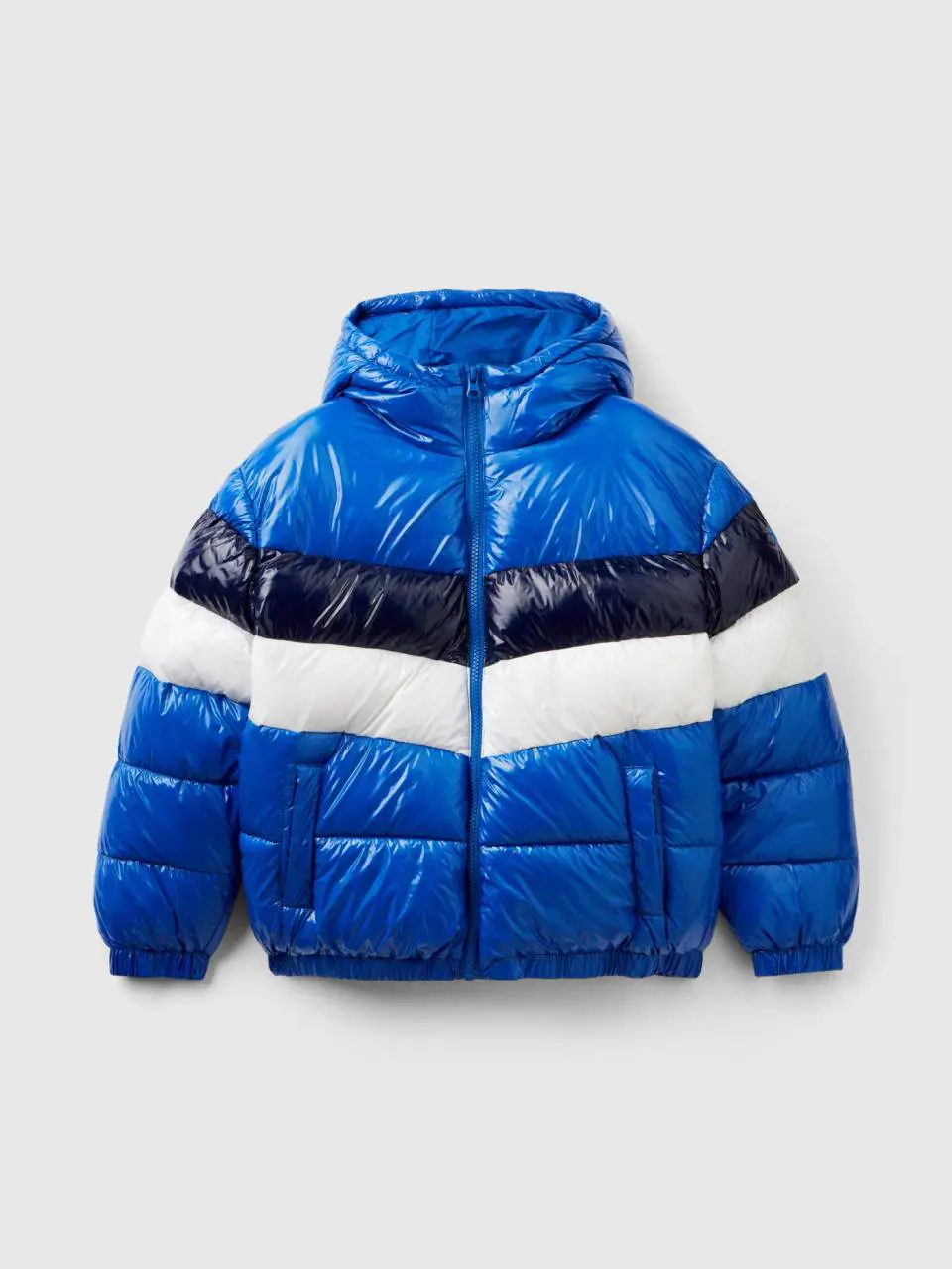 Benetton oversized fit color block padded jacket. 1