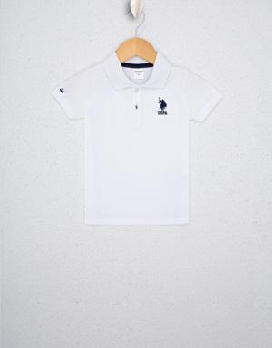 Erkek Çocuk Beyaz Polo Yaka T-Shirt