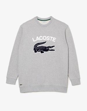 Sweatshirt homme col rond imprimé crocodile Lacoste - Grande taille – Big
