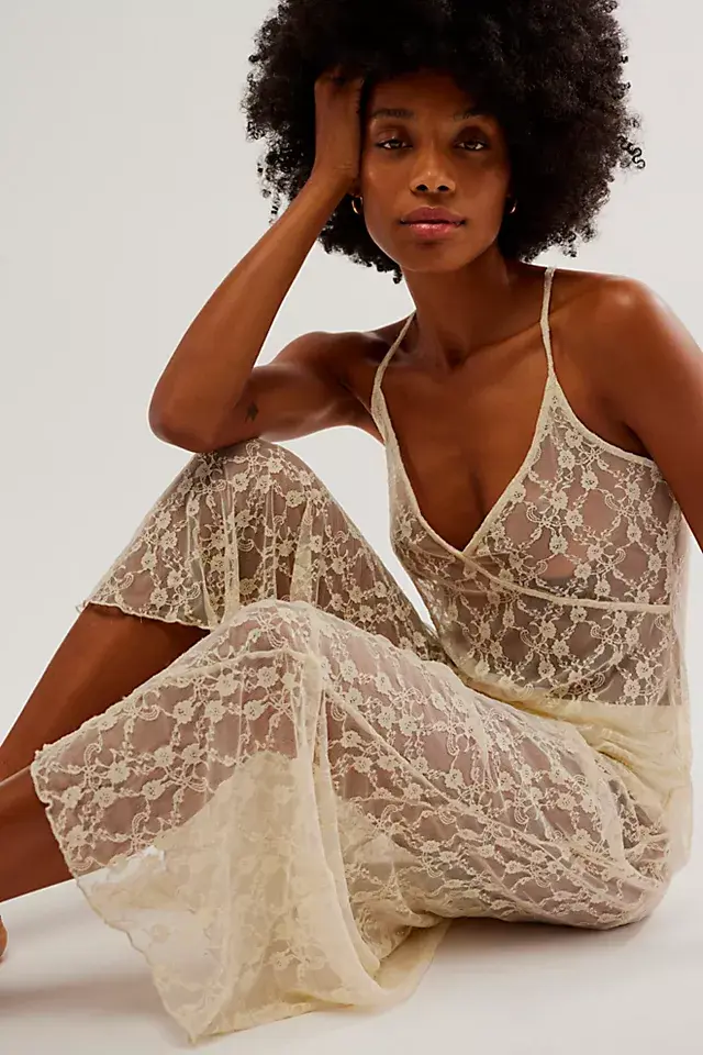 Free People A Little Lace Maxi Slip. 3