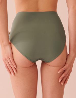 SOLID Recycled Fibers Draped High Waist Bikini Bottom