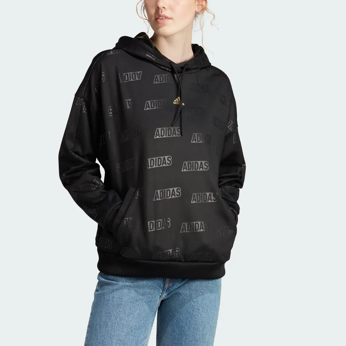 Adidas Embossed Monogram Fleece Hoodie. 1