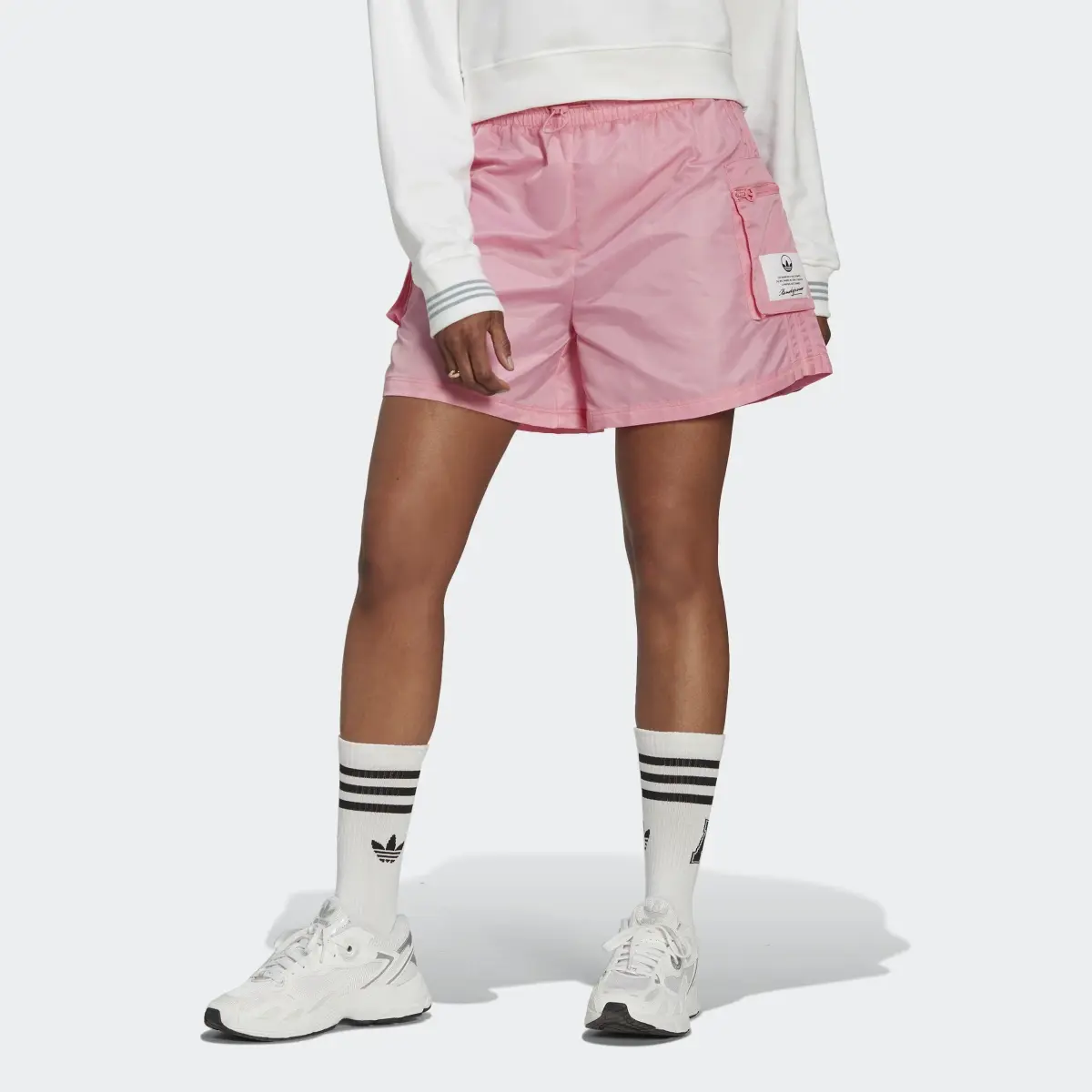 Adidas High-Waist Nylon Shorts. 1
