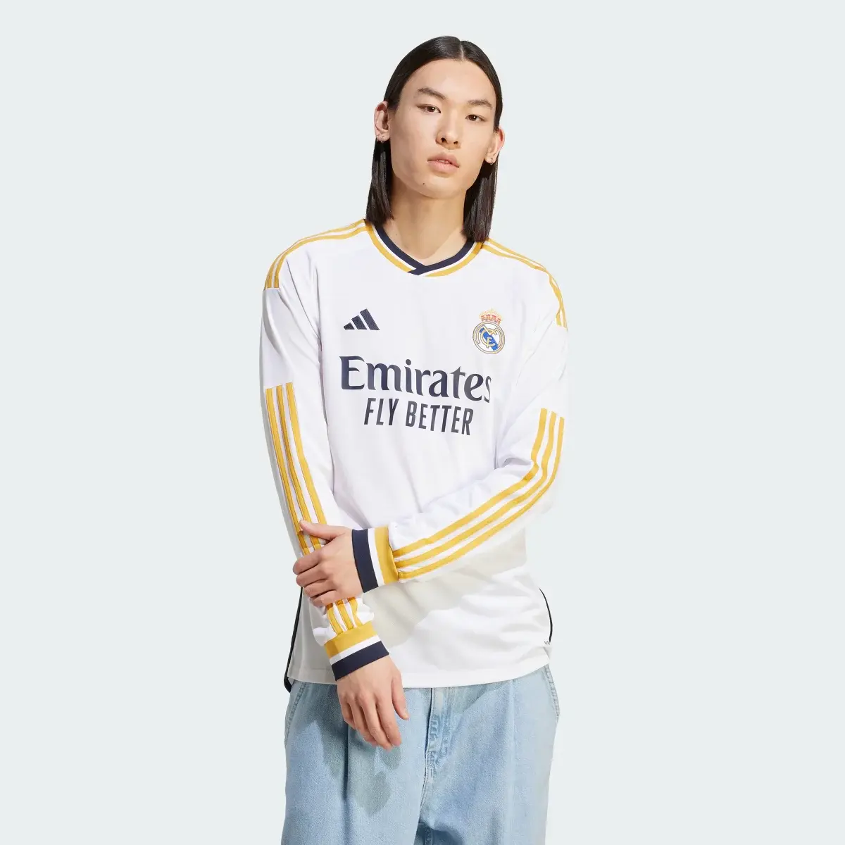 Adidas Real Madrid 23/24 Long Sleeve Home Jersey. 2