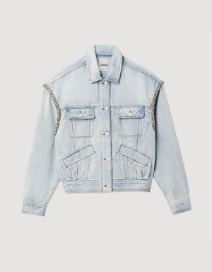 Jean jacket with rhinestones Login to add to Wish list