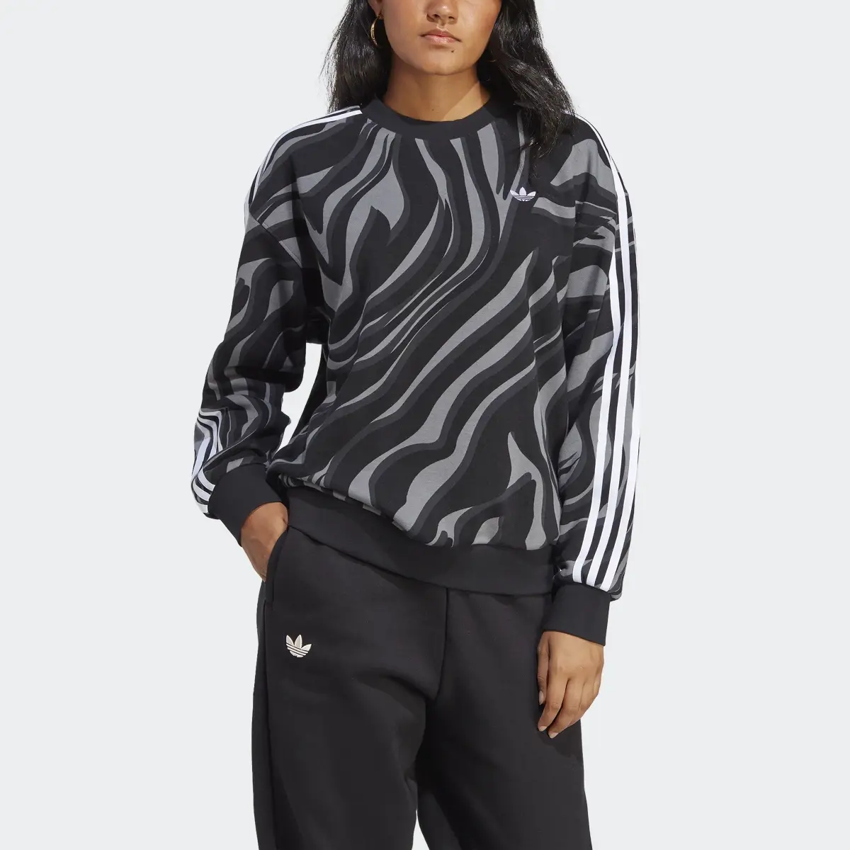 Adidas Abstract Allover Animal Print Sweatshirt. 1