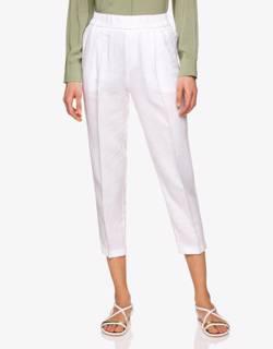 Cropped trousers in 100% linen