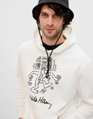 &#215 Keith Haring Graphic Hoodie white