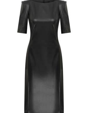 Sassy Short Sleeve Black Sheath Dress