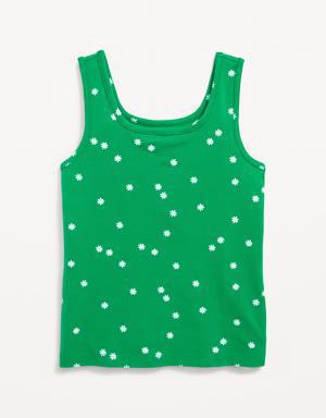 Printed Fitted Tank Top for Girls green