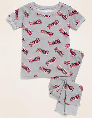 Unisex Fire Engine Pajama Set for Toddler & Baby