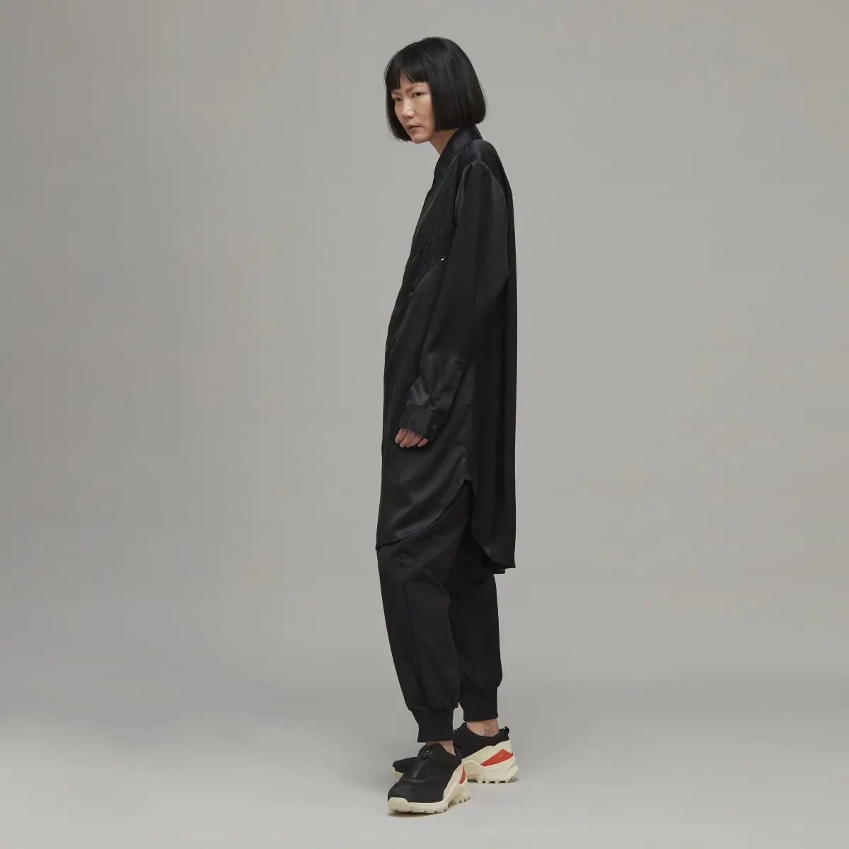 Adidas Y-3 Classic Tech Silk Shirt Dress. 2