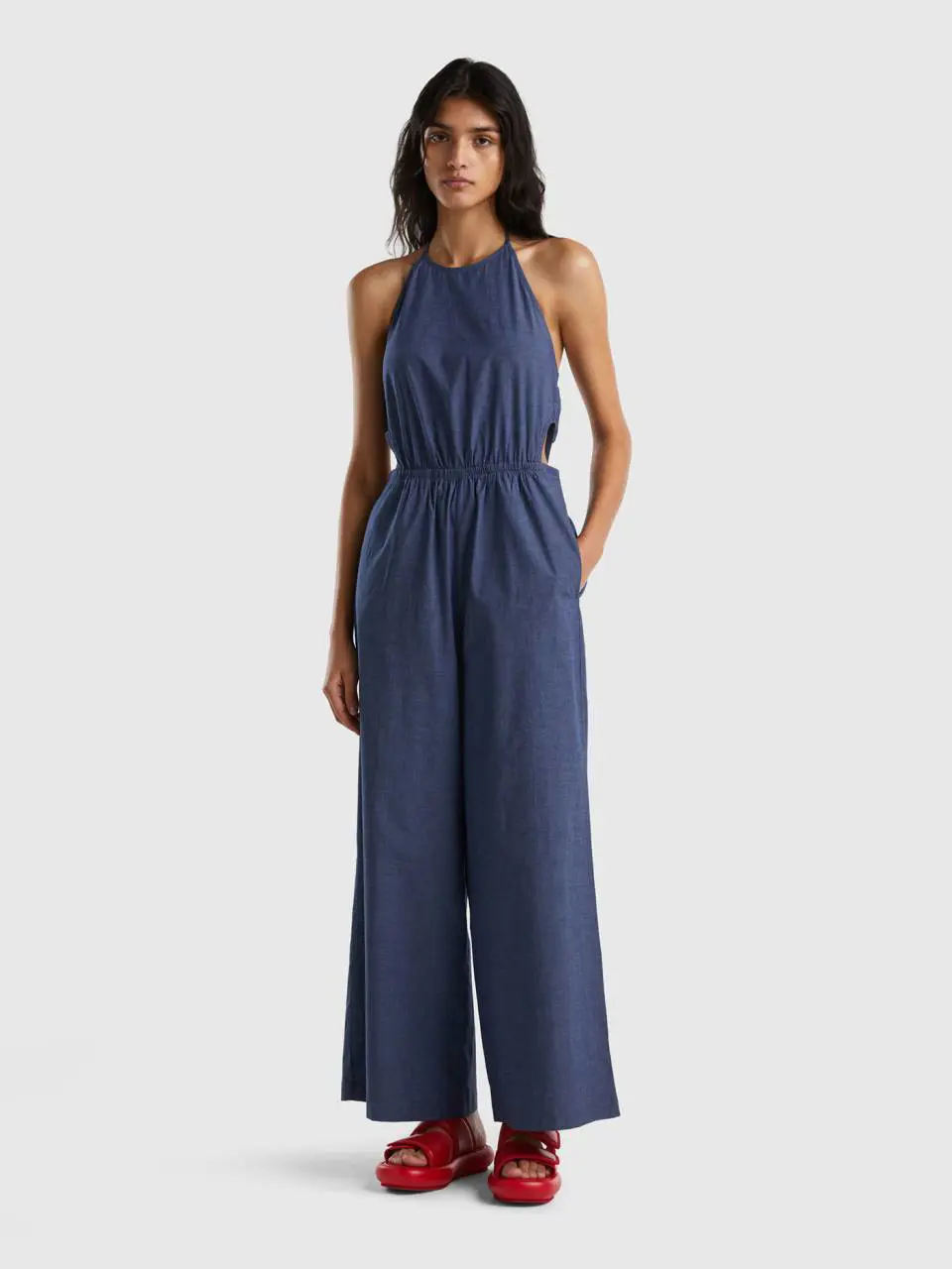 Benetton jumpsuit in chambray. 1