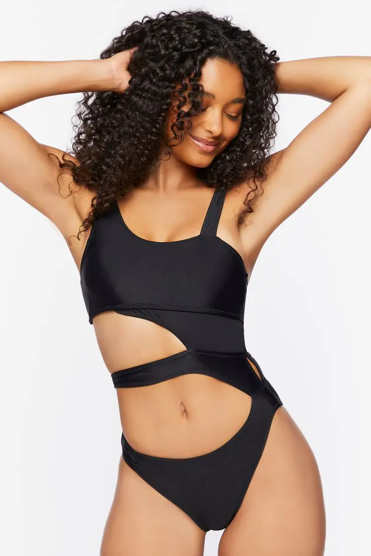 Forever 21 Forever 21 Cutout Monokini One Piece Swimsuit Black. 1