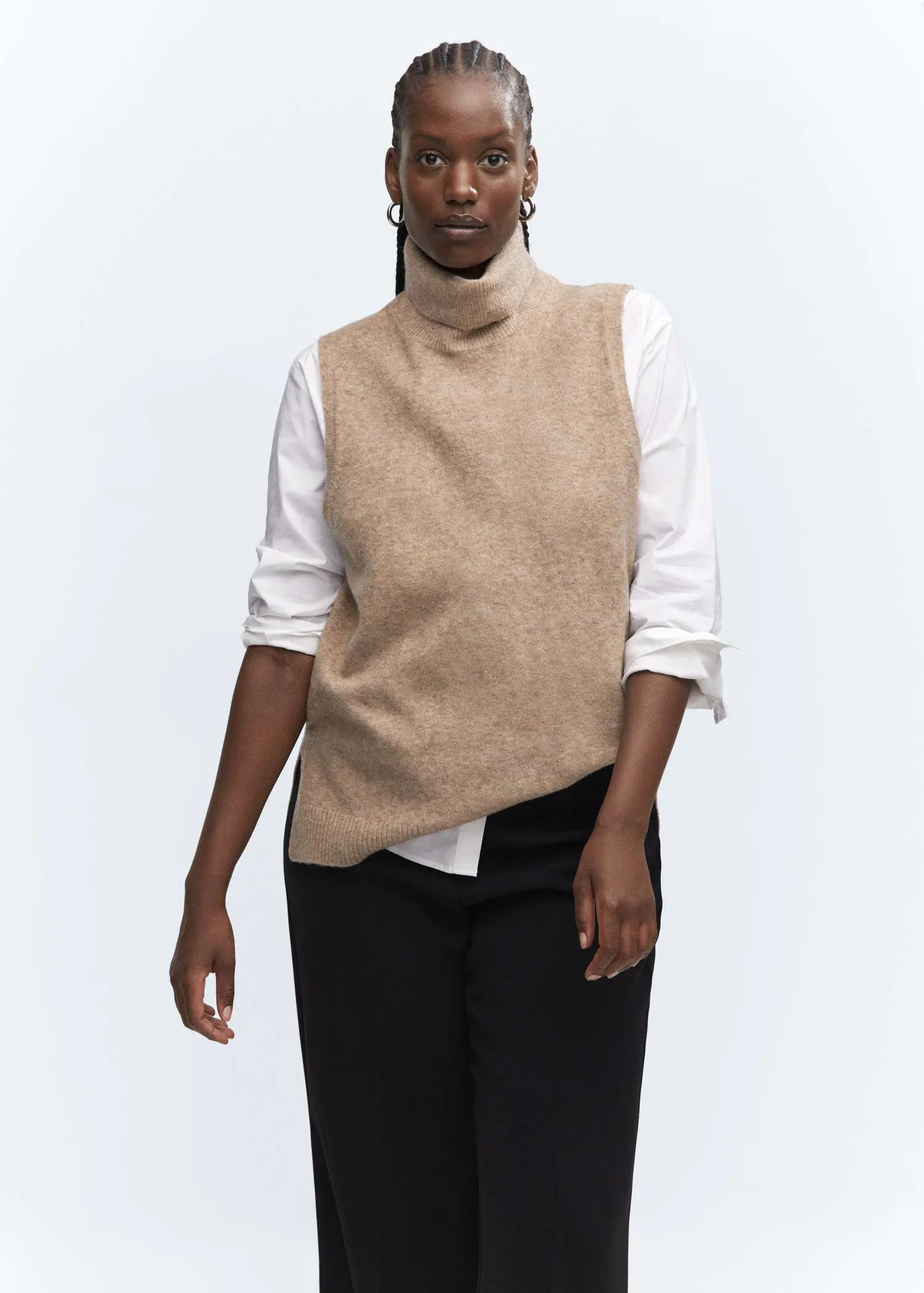 Mango Turtleneck knitted vest . 1