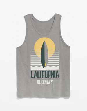 Old Navy Logo Graphic Tank Top for Men gray