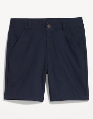 High-Waisted Uniform Bermuda Shorts -- 7-inch inseam blue