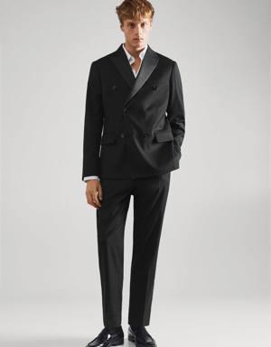Satin lapels suit blazer