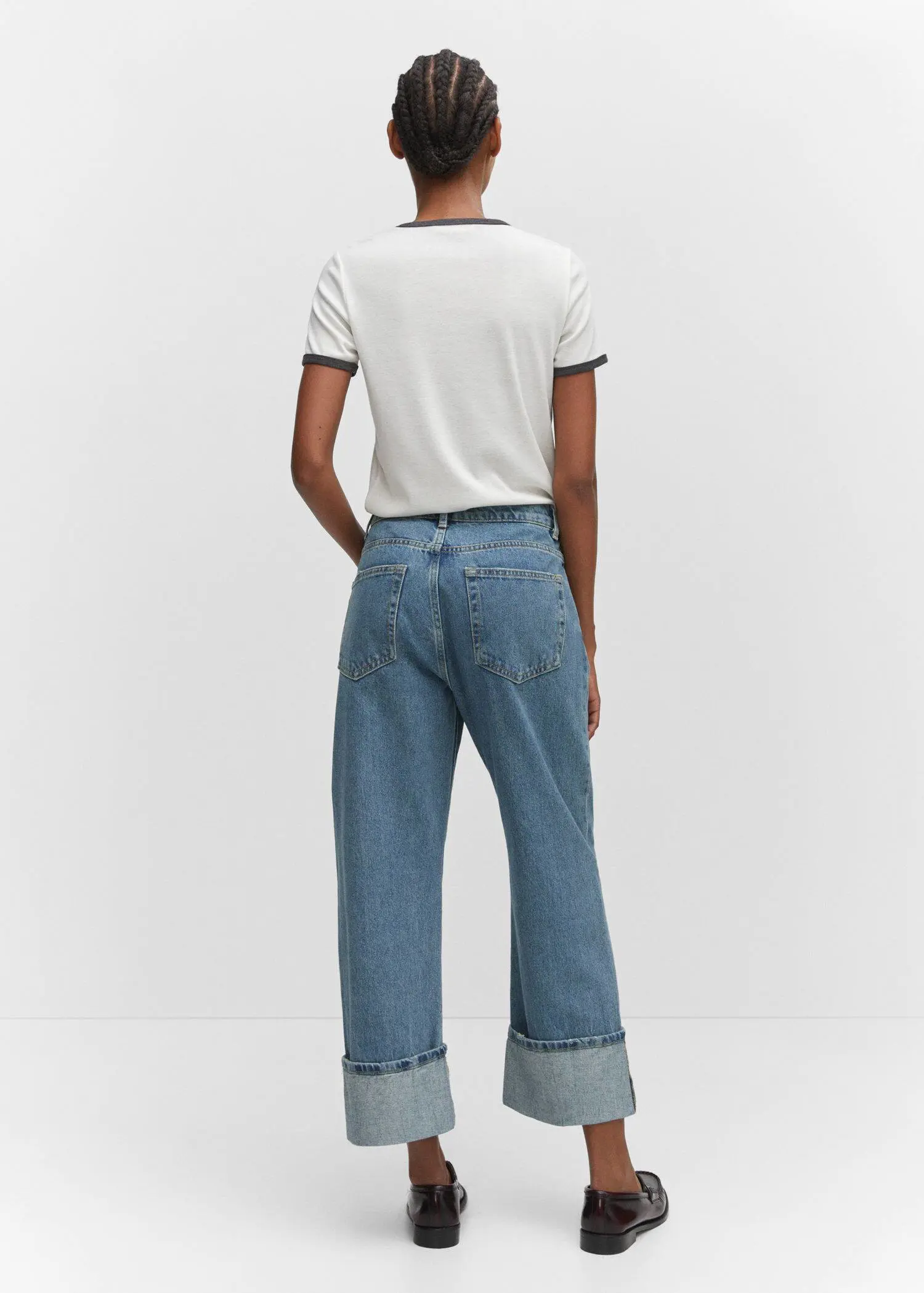 Mango Wideleg jeans with turned-up hem. 3