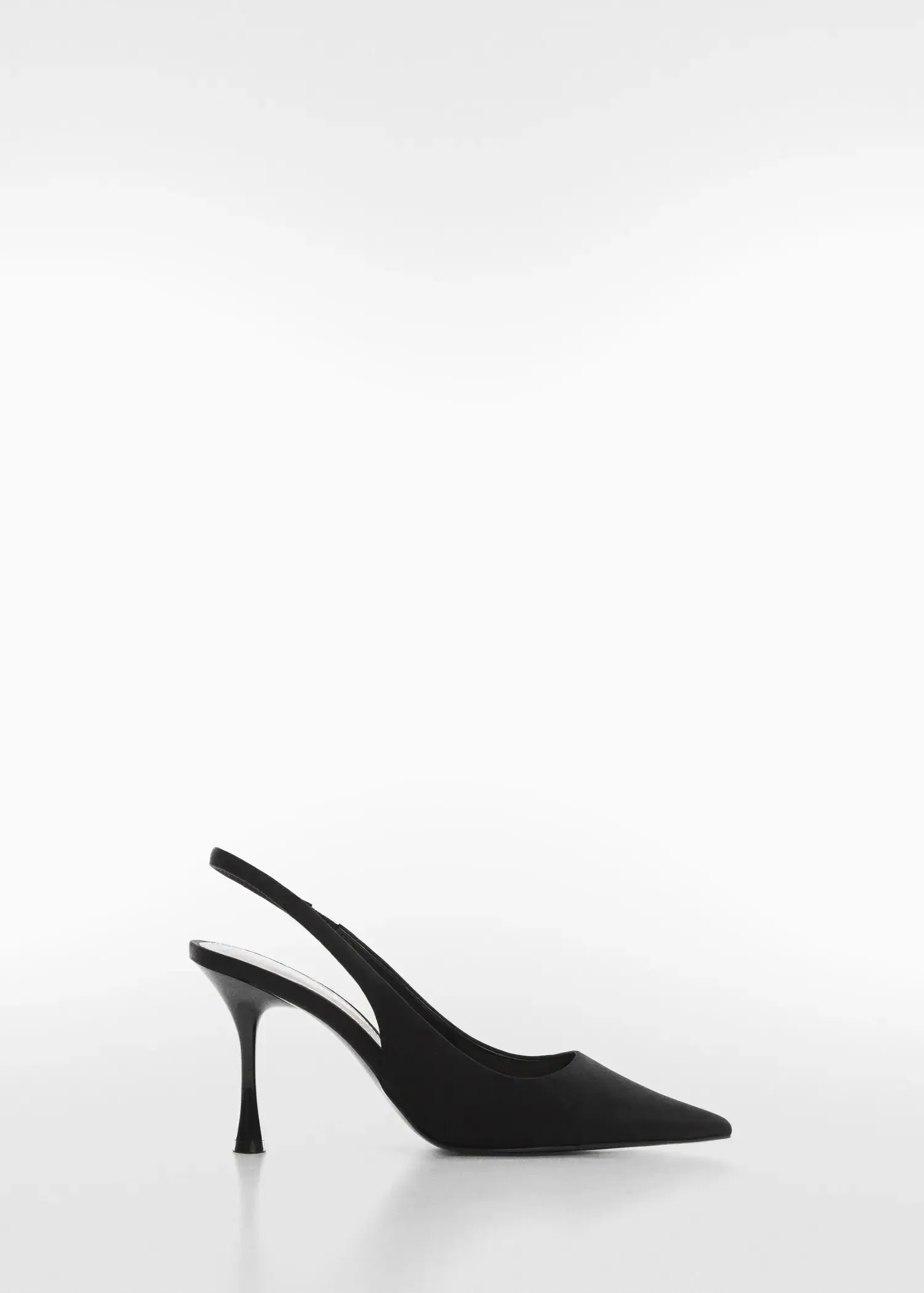 Mango High-heeled shoes. a pair of black high heels on a white background. 