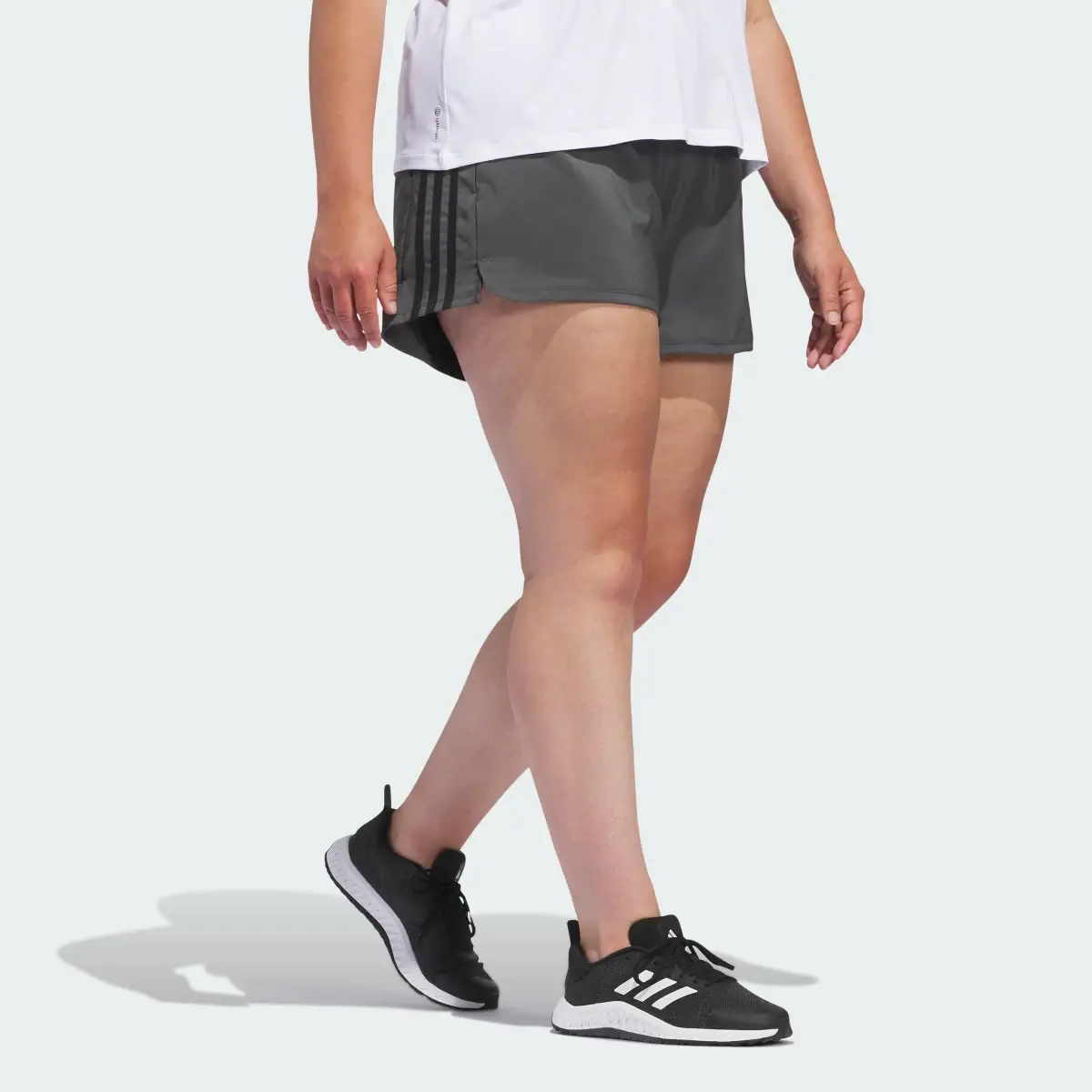 Adidas Pacer 3-Stripes Woven Shorts (Plus Size). 2