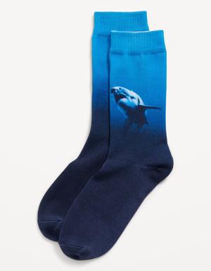 Old Navy Gender-Neutral Printed Crew Socks for Kids blue