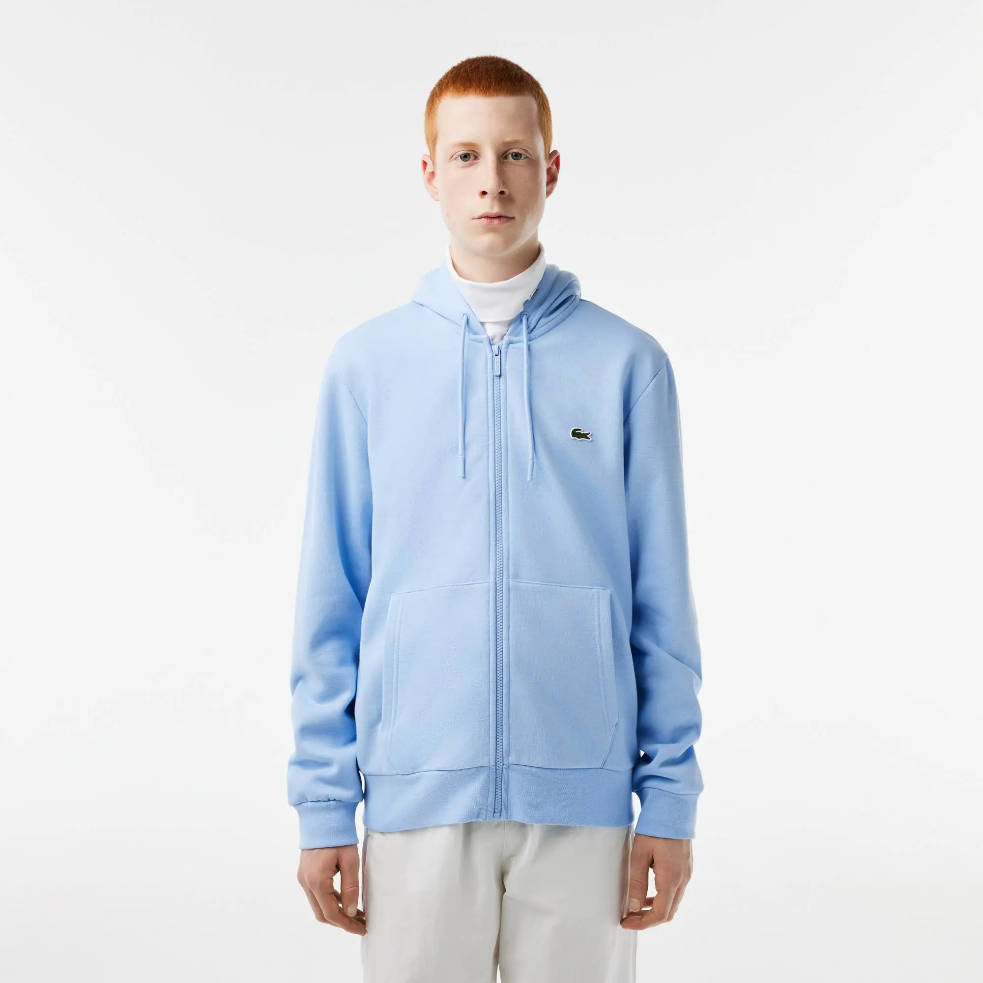 Lacoste Men's Lacoste Kangaroo Pocket Fleece Zipped Jogger Sweatshirt. 1