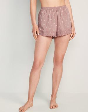 Old Navy High-Waisted Pajama Shorts for Women -- 3-inch inseam brown