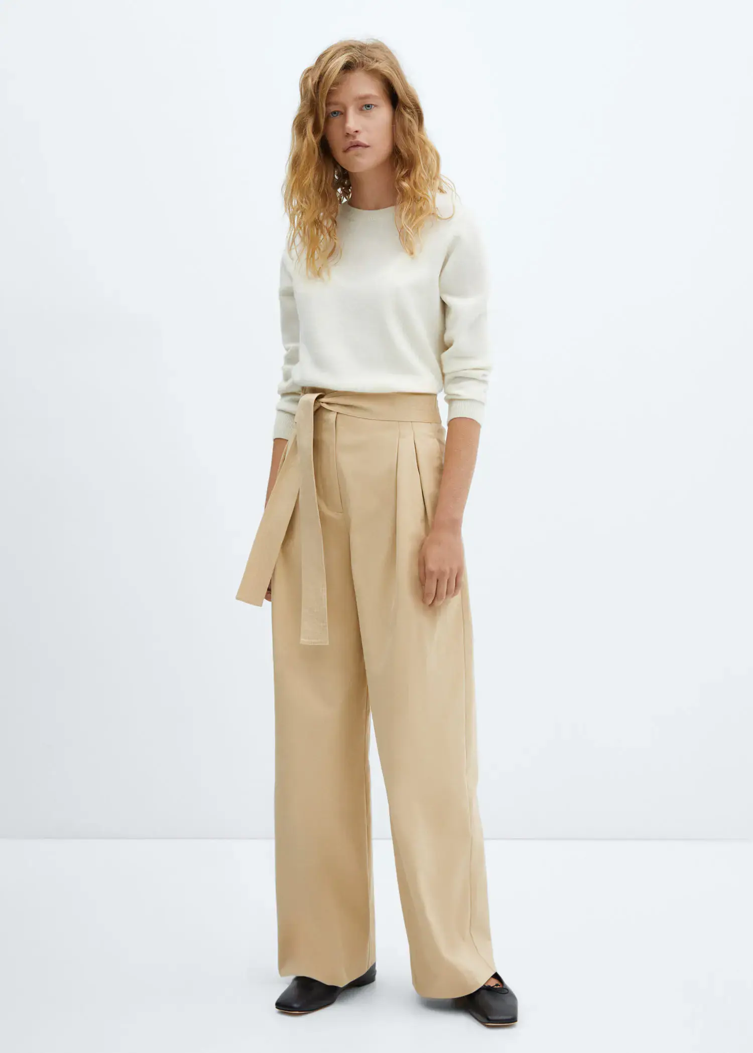 Mango Paperbag trousers with belt. 2