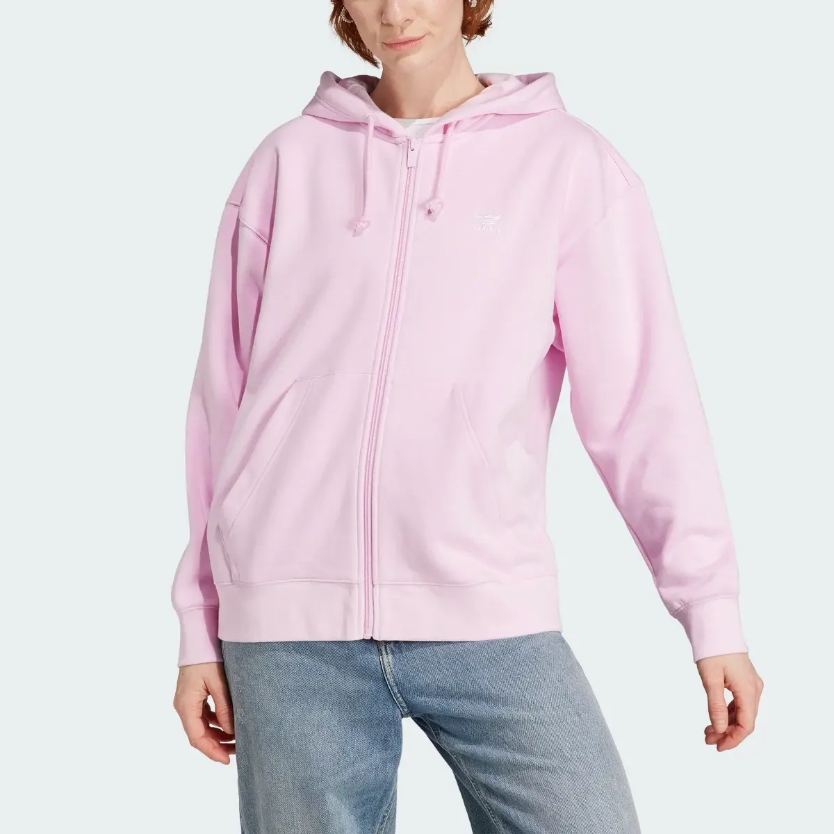 Adidas Veste à capuche entièrement zippée Essentials Boyfriend. 1