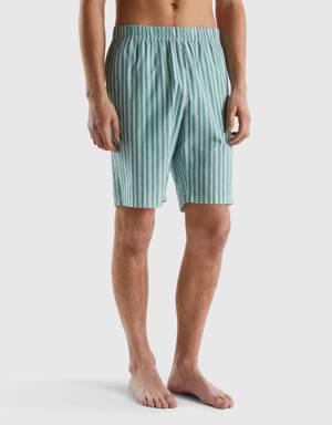 striped 100% cotton shorts