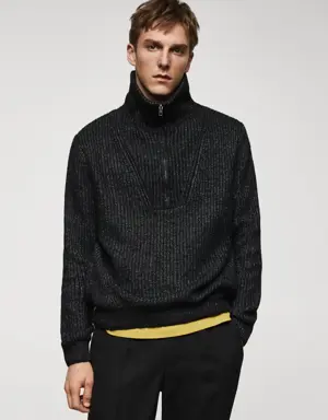 Perkins zip neck wool sweater